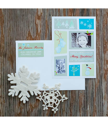 Color block Winter Wonderland Printable Photo Holiday Card